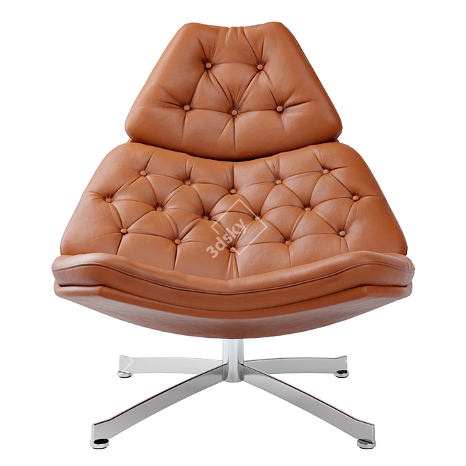 Modern Buttoned Leather Armchair 3D model image 2