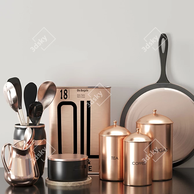 Copper Culinary Collection 3D model image 3