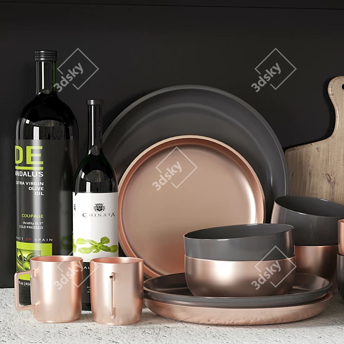 Copper Culinary Collection 3D model image 4