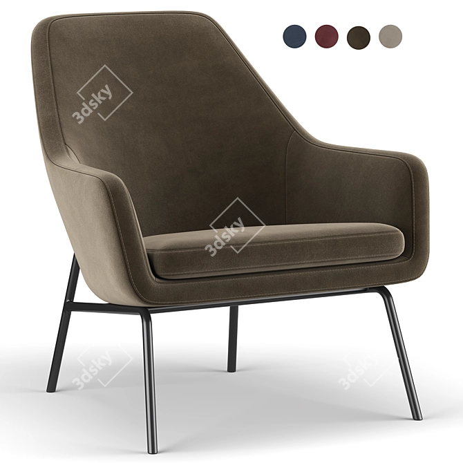 MoDRN Coastal Accent Chair 3D model image 1