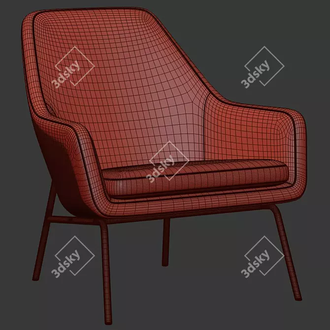 MoDRN Coastal Accent Chair 3D model image 5