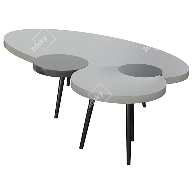 Modern Esquisse Cocktail Table 3D model image 2