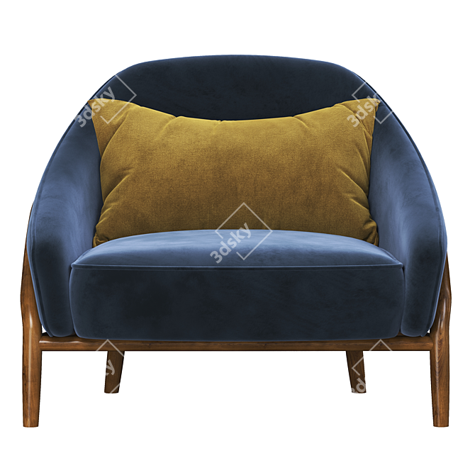 Elegant Adele Armchair: Stylish Comfort at Its Finest 3D model image 2