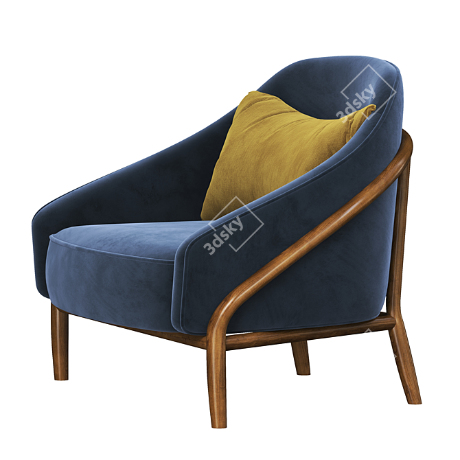Elegant Adele Armchair: Stylish Comfort at Its Finest 3D model image 3