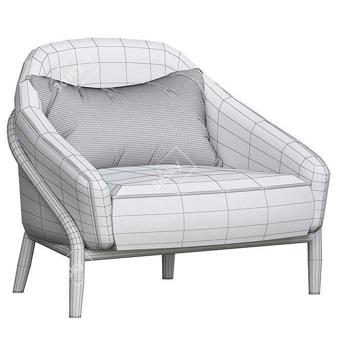 Elegant Adele Armchair: Stylish Comfort at Its Finest 3D model image 5