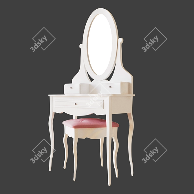 Adeline Makeup Vanity Table 3D model image 1