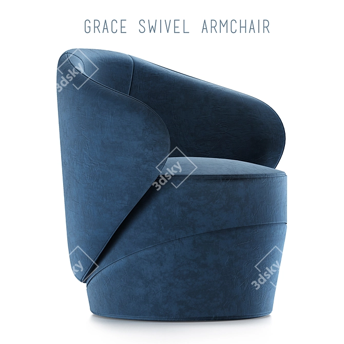 Grace Swivel Armchair: Timeless Elegance 3D model image 1