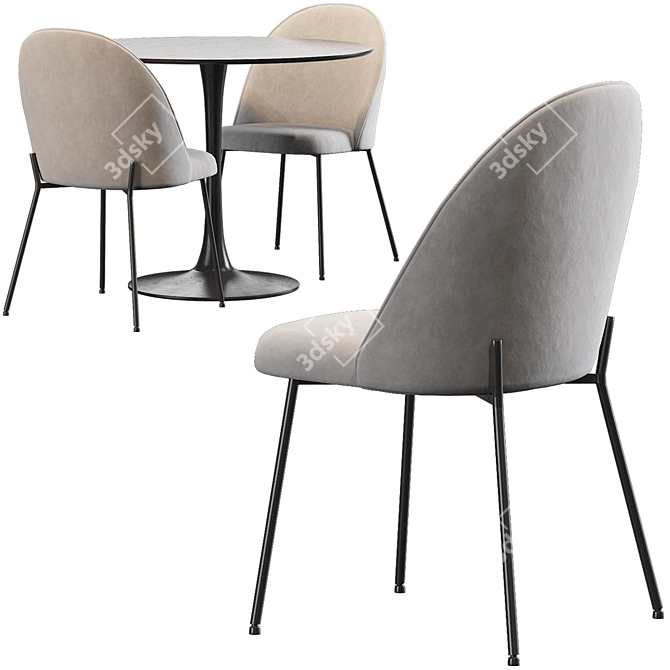 Elegant Dybvad Chair & Ringsted Table 3D model image 2