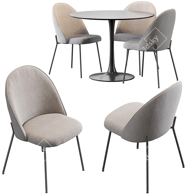 Elegant Dybvad Chair & Ringsted Table 3D model image 3