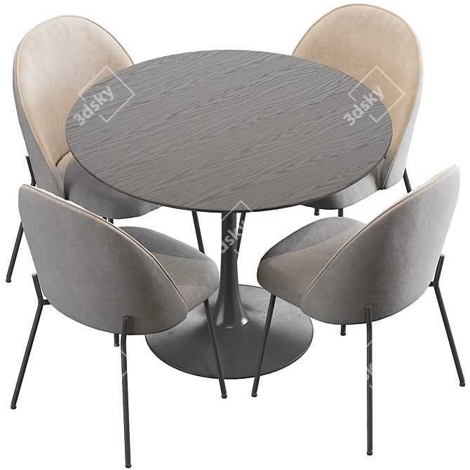 Elegant Dybvad Chair & Ringsted Table 3D model image 4