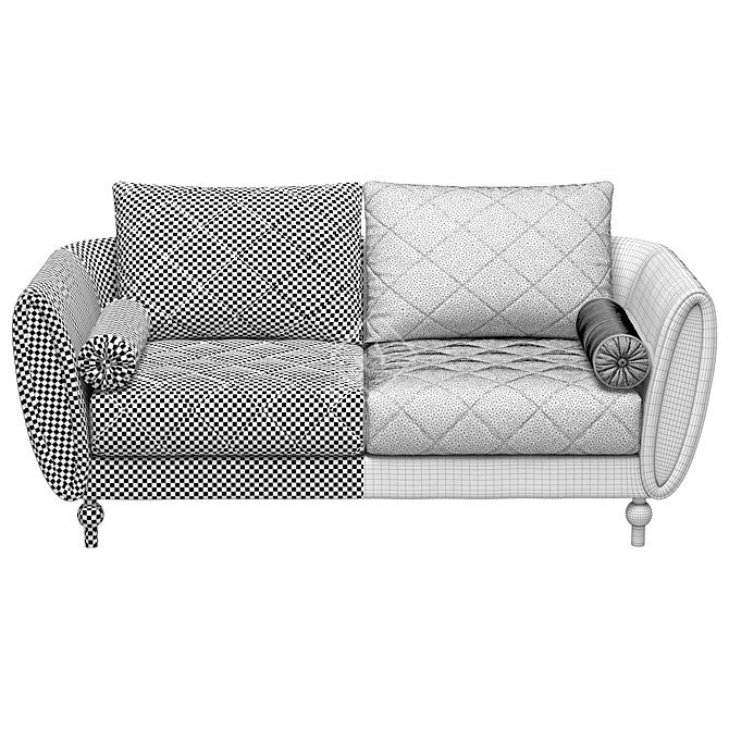 Bold and Elegant: Sipario Vita Loveseat 3D model image 4