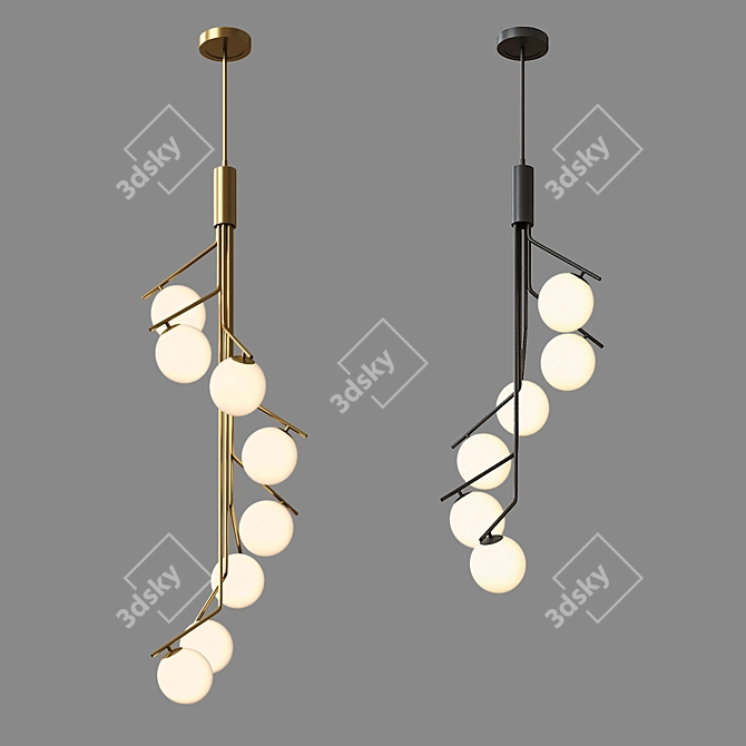 Elegant Lampatron Shirley: Modern Metal and Glass Lighting 3D model image 1