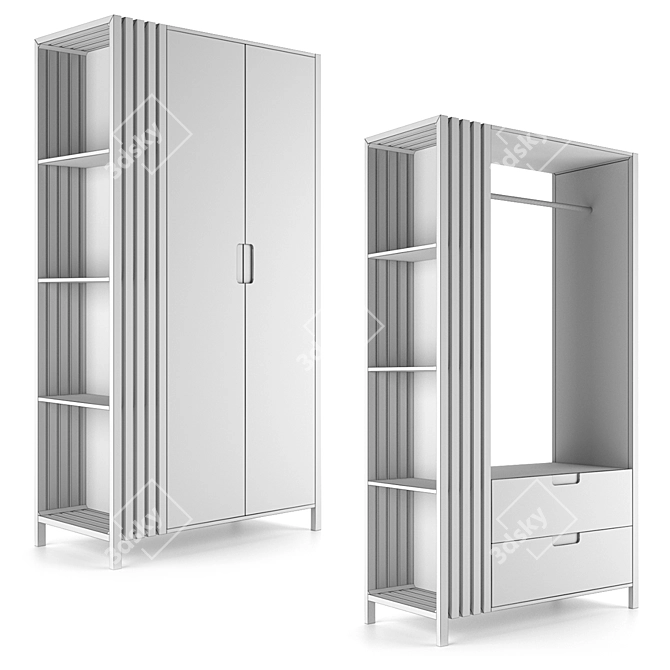 Lazar Wardrobe: Sleek Storage Solution 3D model image 3