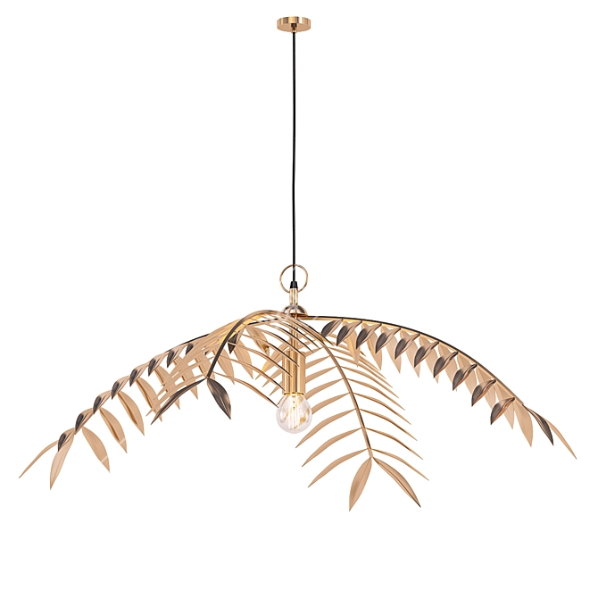 Golden Palm Pendant 3D model image 1