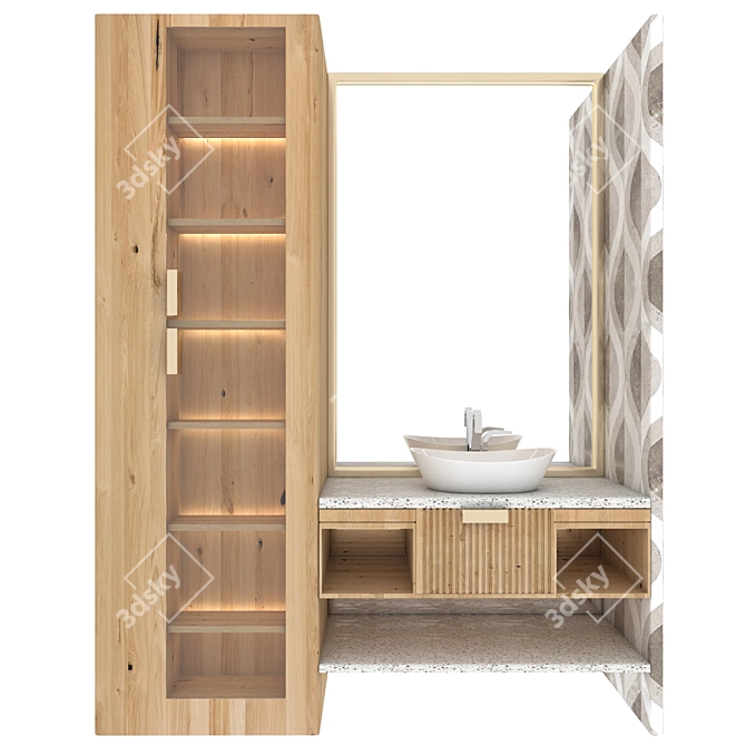 Modern Bathroom Furniture Set 3D model image 1