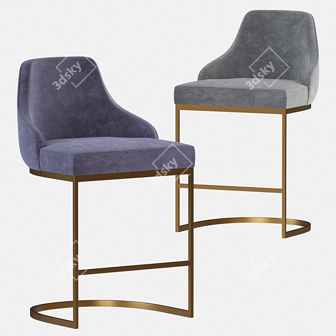 Modern Bar Stool - Stylish Seating Solution 3D model image 1