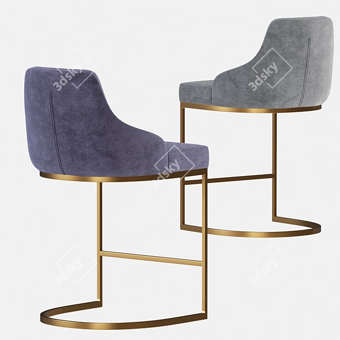 Modern Bar Stool - Stylish Seating Solution 3D model image 2