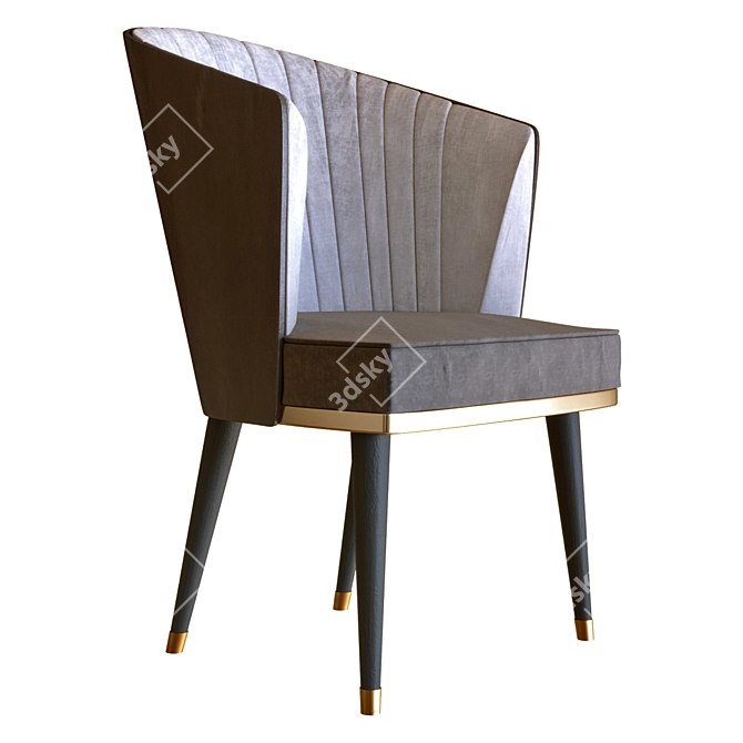 Elegant Chair Table Set 3D model image 2