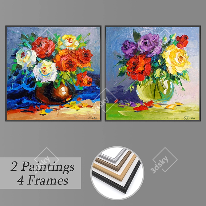 Versatile Set of Wall Paintings 3D model image 1