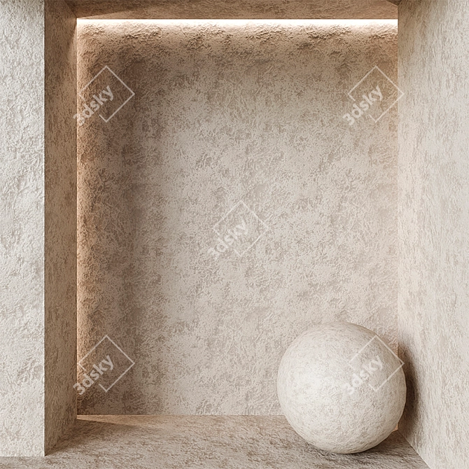 Seamless Decorative Plaster Texture 3D model image 1