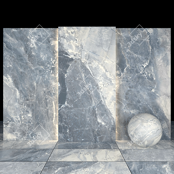 Elegant Alpin Black Marble 3D model image 1