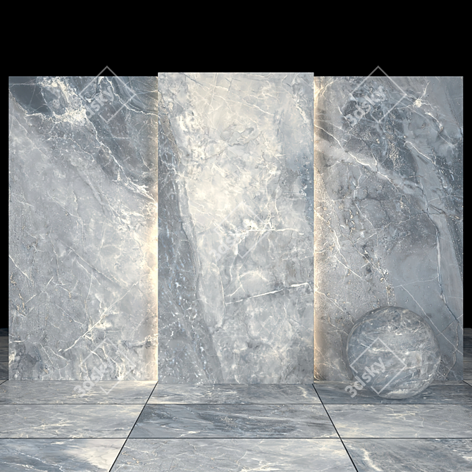 Elegant Alpin Black Marble 3D model image 2