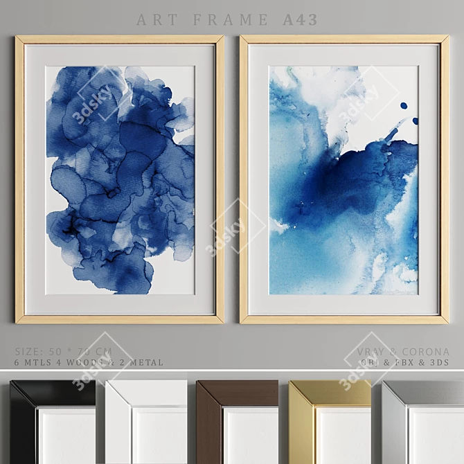 Modern Art Frame - A43 3D model image 1