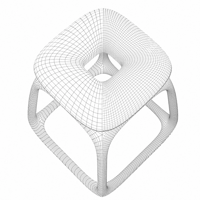Elegant Modern Stool 3D model image 5