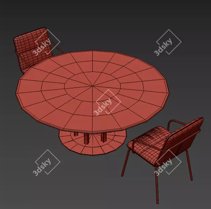 Elegant Honore Table Chair 3D model image 5