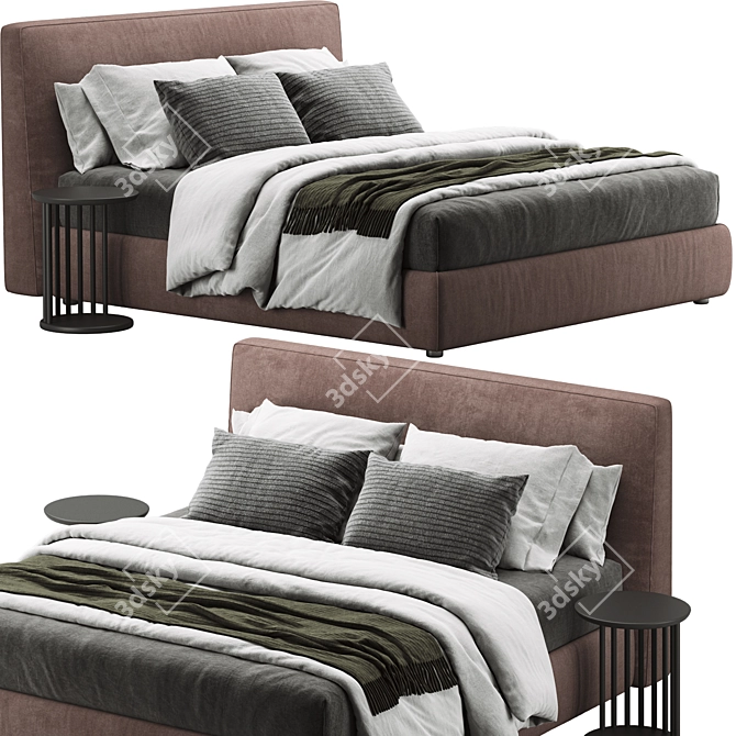 Modern MyPlace Bed: Sleek Design, Premium Quality 3D model image 4