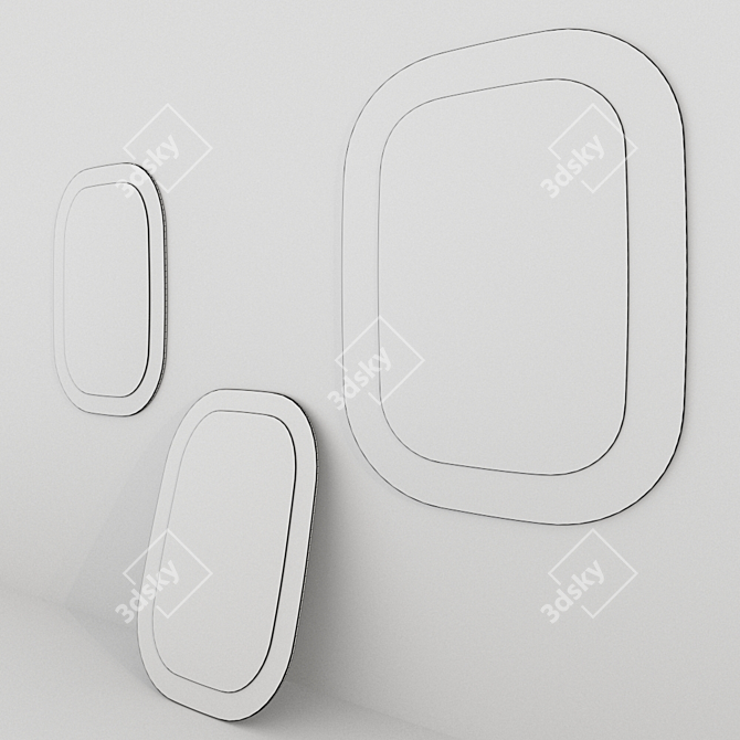 Sleek Ceramic Edgeless Mirror 3D model image 3