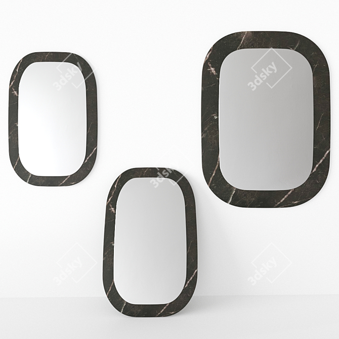 Sleek Ceramic Edgeless Mirror 3D model image 4