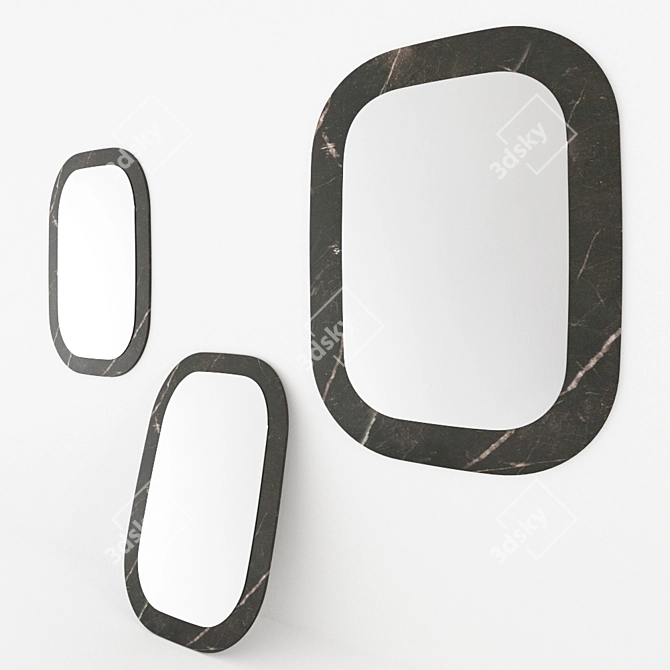 Sleek Ceramic Edgeless Mirror 3D model image 5