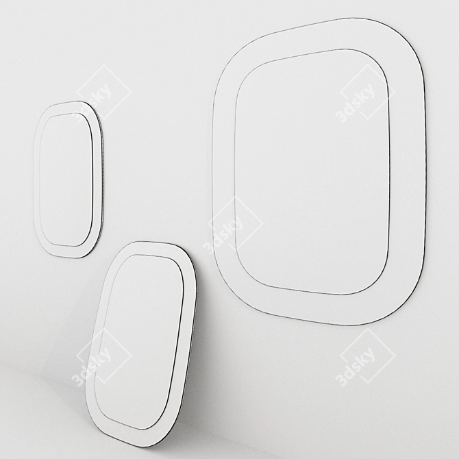 Sleek Ceramic Edgeless Mirror 3D model image 6