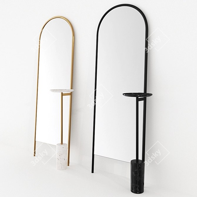 Tim Rundle-designed Michelle Freestanding Mirror 3D model image 4