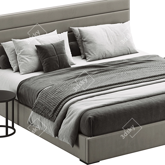 Luxury Modena Panel Fabric Bed 3D model image 3