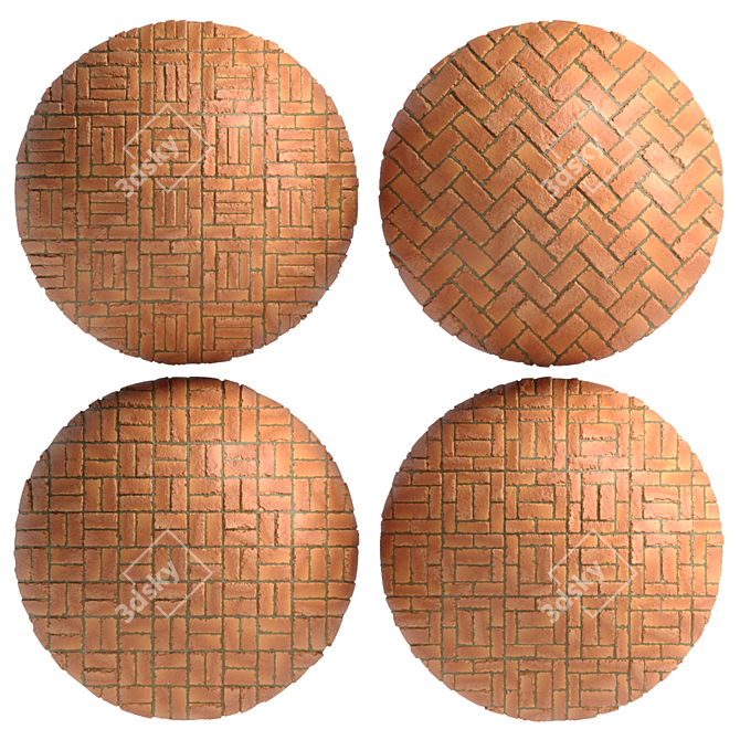 4 Pattern Brick Tiles - PBR Materials 3D model image 7