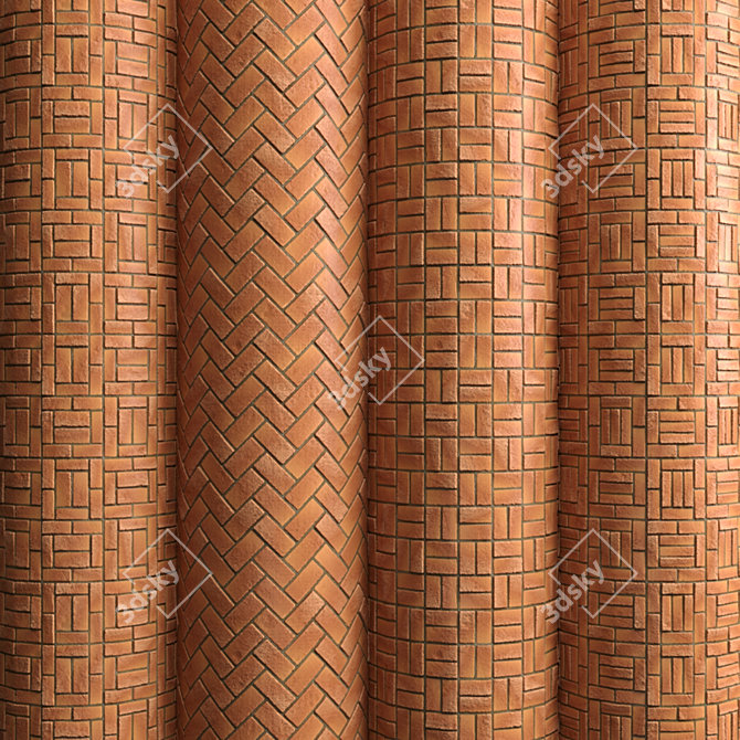 4 Pattern Brick Tiles - PBR Materials 3D model image 8