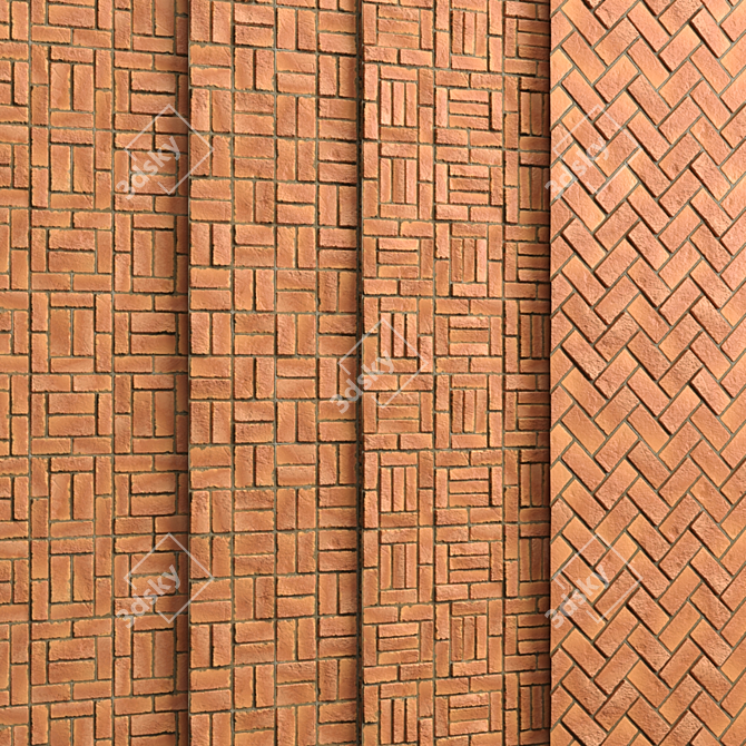 4 Pattern Brick Tiles - PBR Materials 3D model image 9