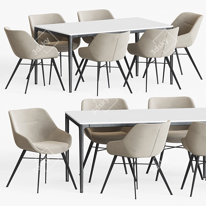 Elegant Dining Set: Luca Chair & Canto Table 3D model image 3