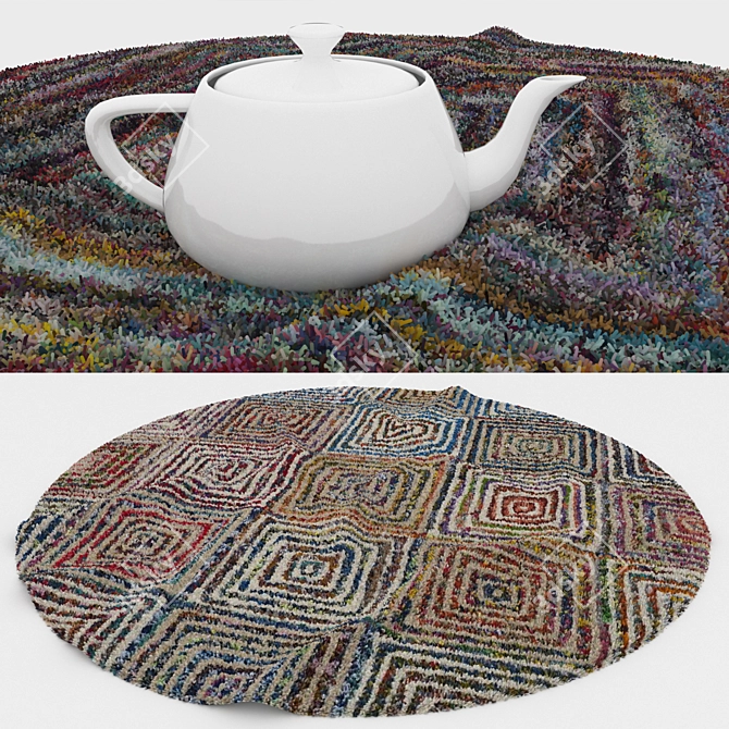 Round Carpets Set: Versatile and Detailed 3D model image 3