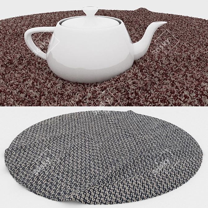 Versatile 6-Piece Round Carpet Set 3D model image 3
