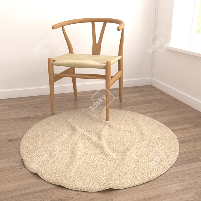 Versatile 6-Piece Round Carpet Set 3D model image 4
