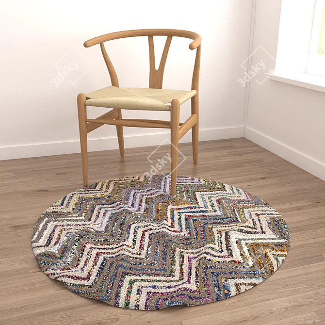 Versatile Round Carpets Set 3D model image 4