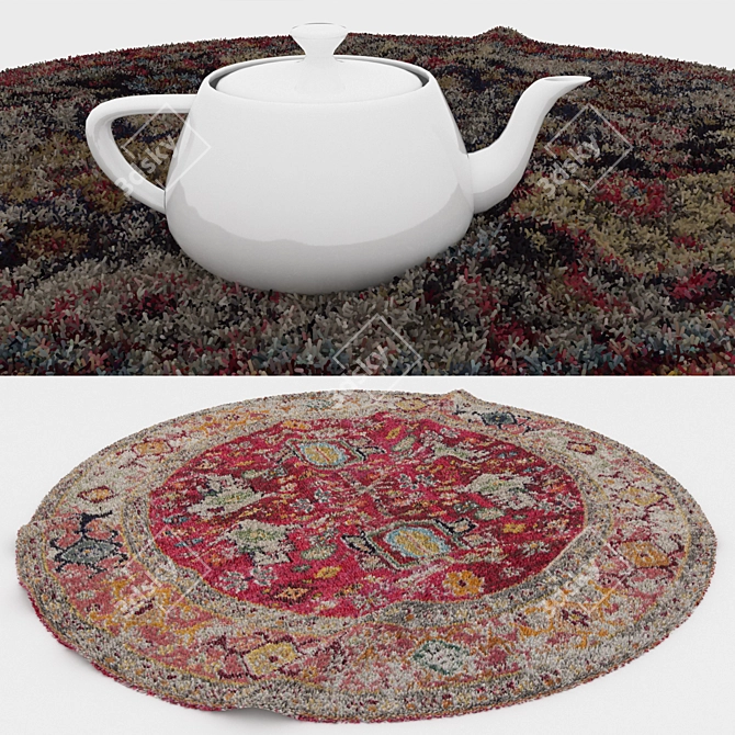 Versatile Round Carpets Set 3D model image 3