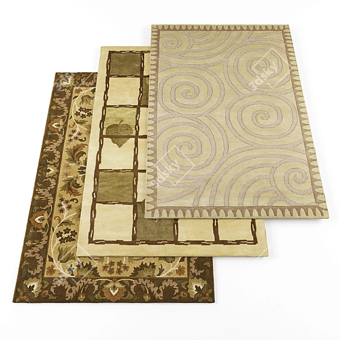 Modern Designer Carpets - High Res, 6-Pack 3D model image 1