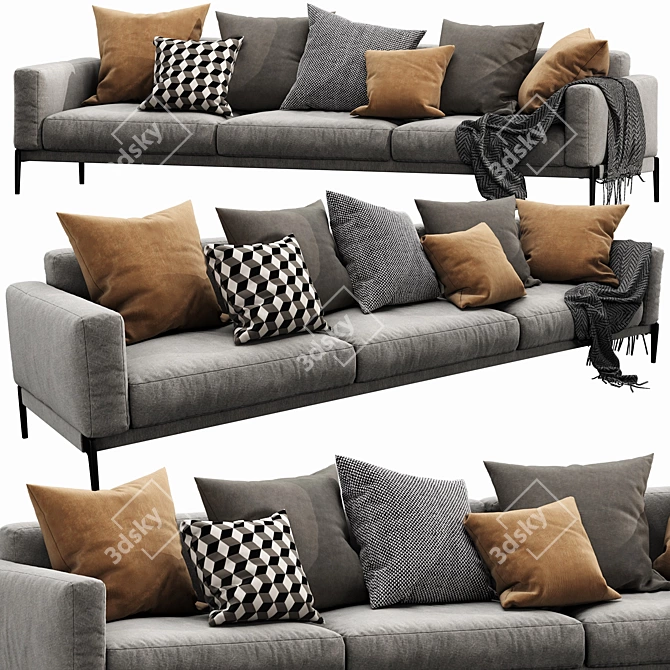 Modern Compact Flexform Romeo Sofa 3D model image 2