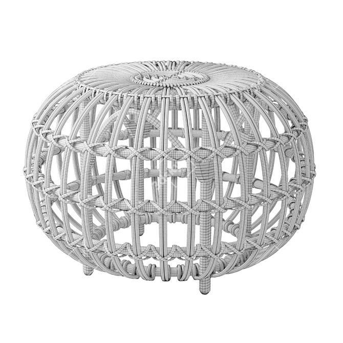 Title: Franco Albini Rattan Ottoman 3D model image 5