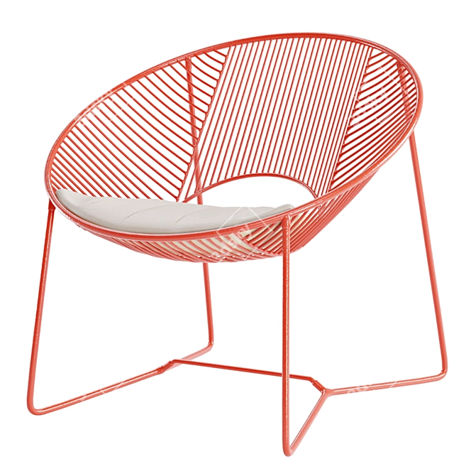 Cali Wire Lounge Chair: Handcrafted Outdoor Elegance 3D model image 1