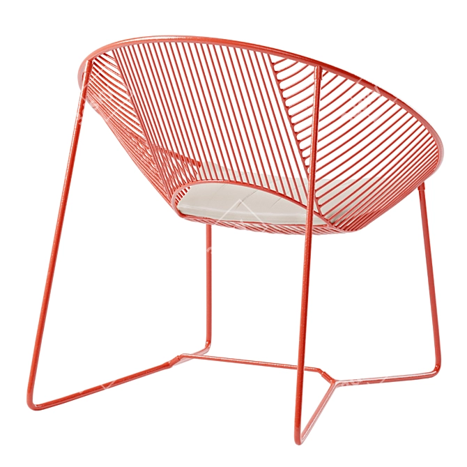 Cali Wire Lounge Chair: Handcrafted Outdoor Elegance 3D model image 4